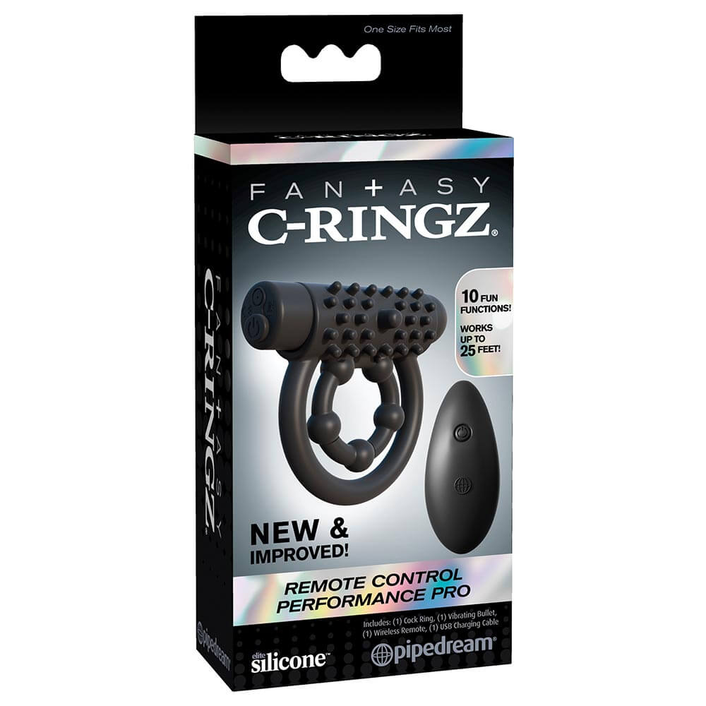 Fantasy C-Ringz Fjernbetjent Control Performance Pro Penisring- Black