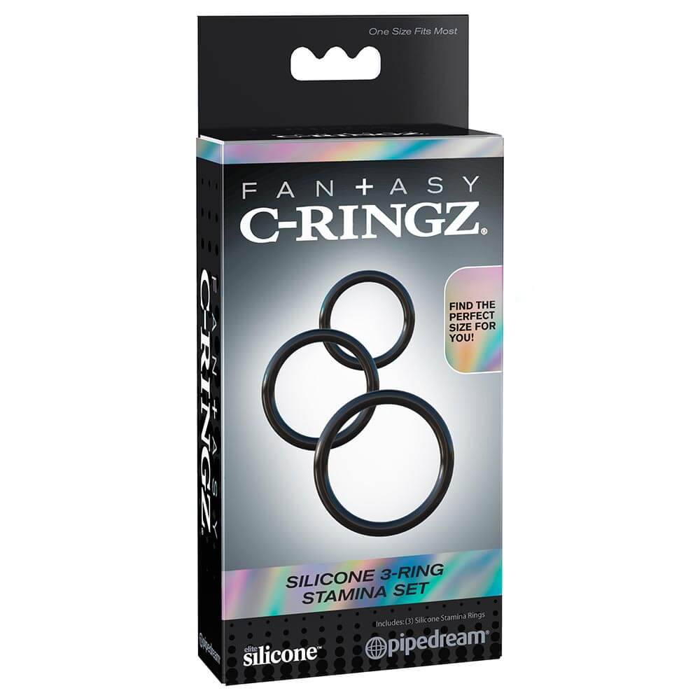 Fantasy C-Ringz Silicone 3-Ring Stamina Set - Black