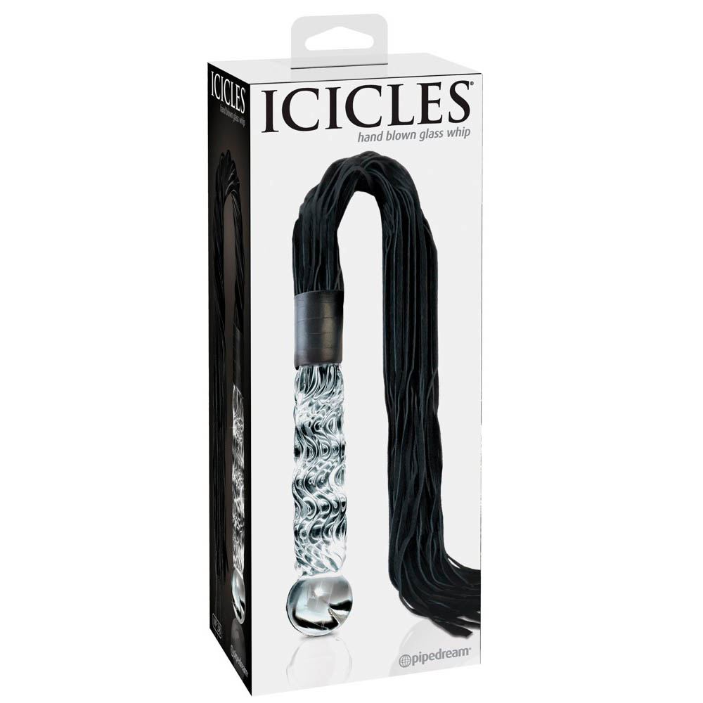 Icicles No 38 Pisk med Glas Dildo Håndtag