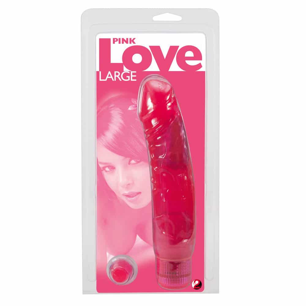 Pink Love Klassisk Dildo med Vibrator