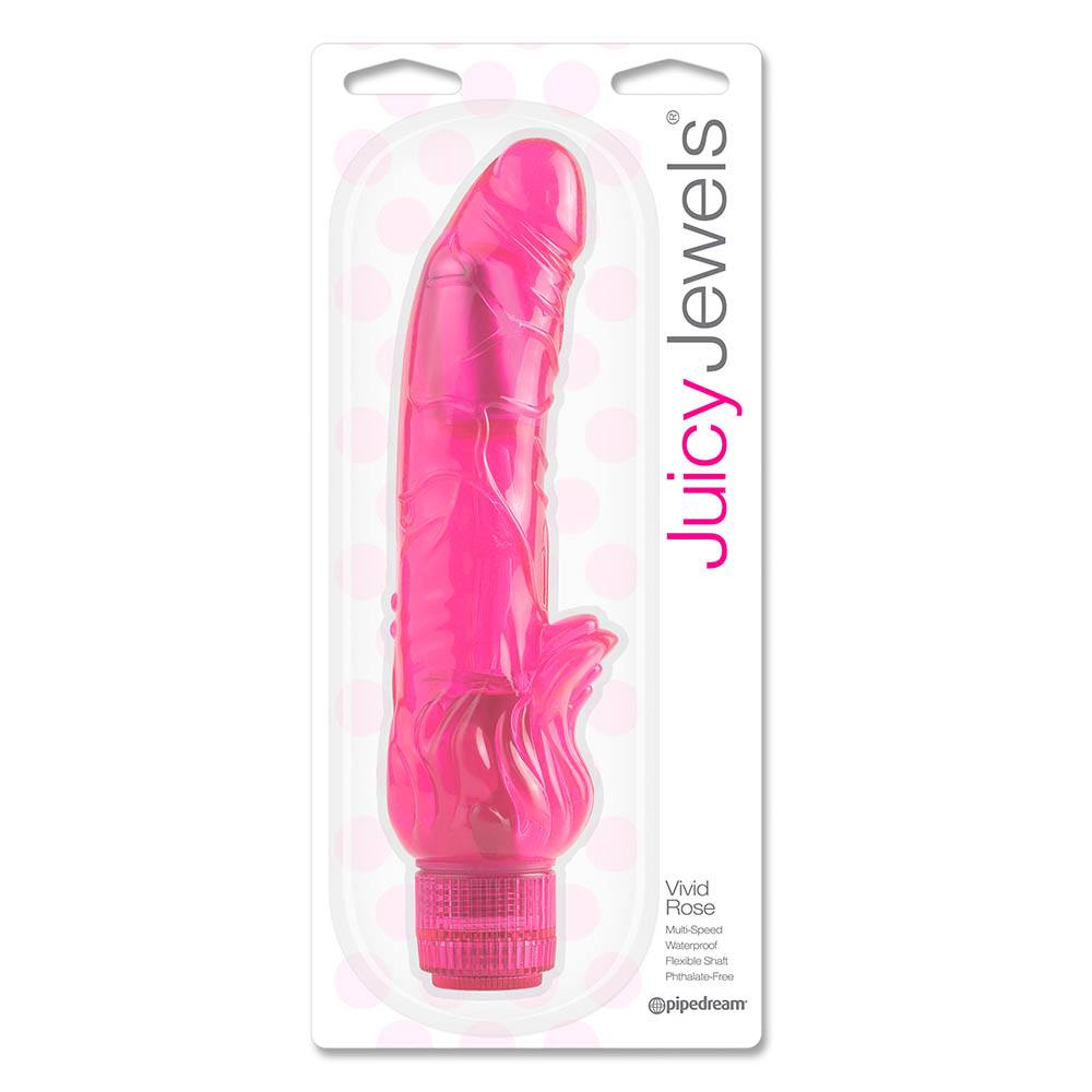 Juicy Jewels Klassisk Pink Dildo med Vibrator