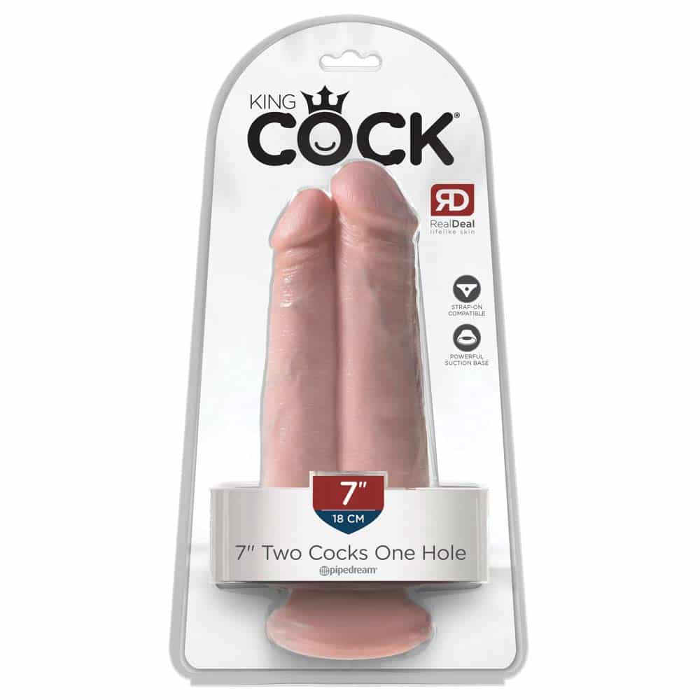 King Cock Two Cocks One Hole 18 cm