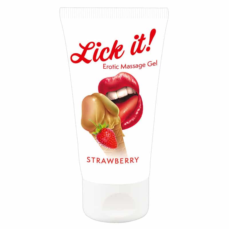 Lick It Erotisk Massagegel Jordbær