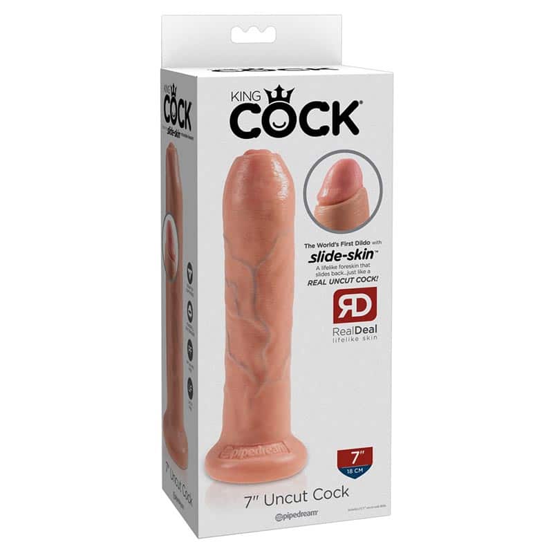 King Cock Uncut Realistisk Dildo 18 cm