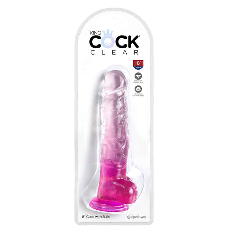 King Cock Clear Dildo med Kugler 20 cm