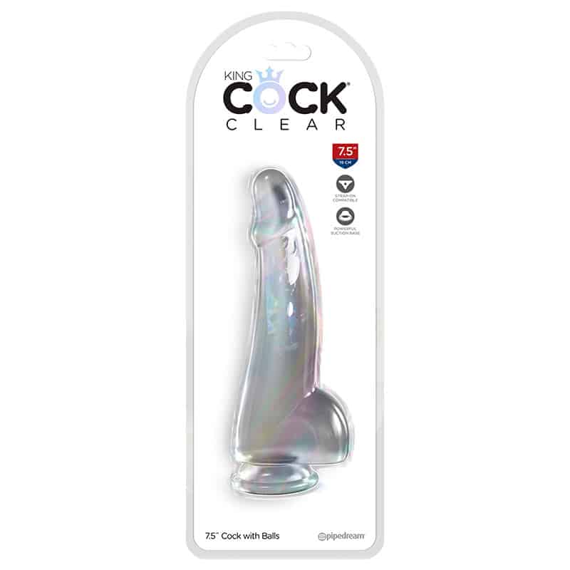 King Cock Clear Transparent Dildo 19 cm