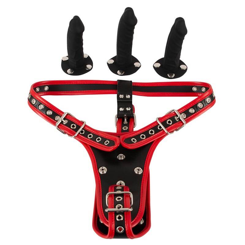 Bad Kitty Strap-On Harness Rød og Sort