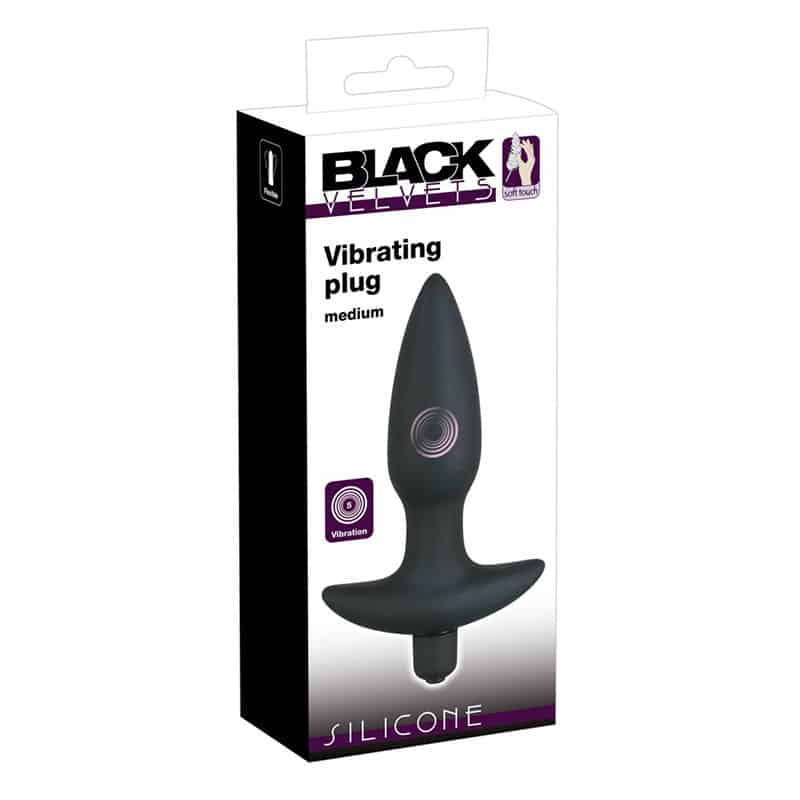 Black Velvets Buttplug med Vibrator Medium