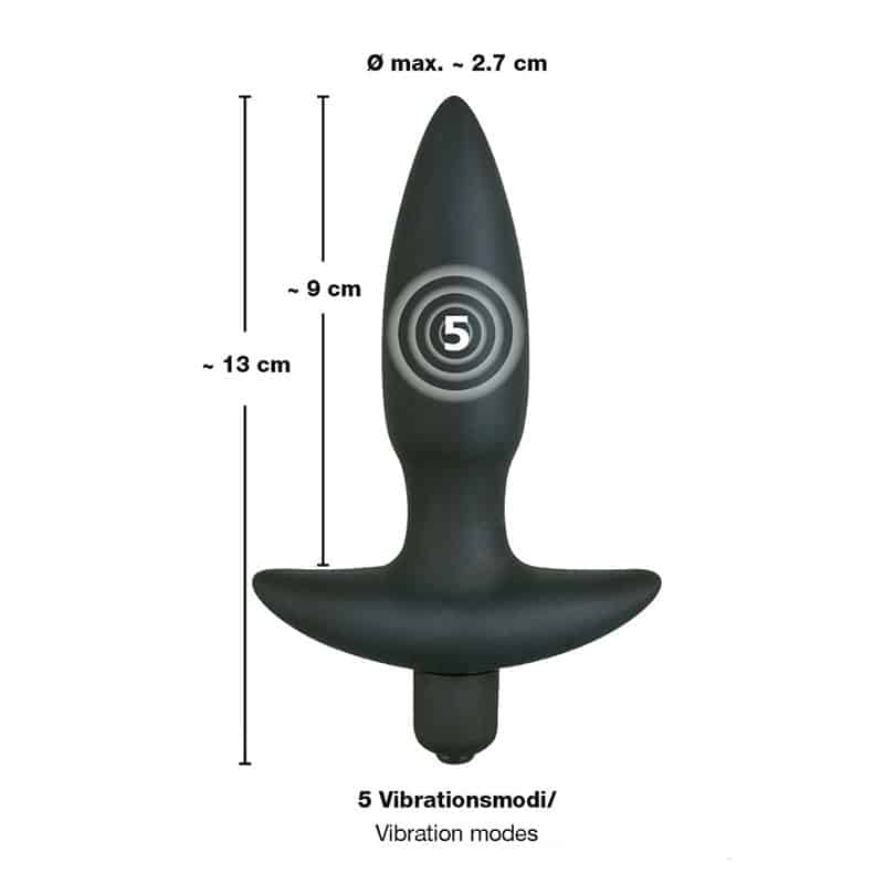 Black Velvets Buttplug med Vibrator Small