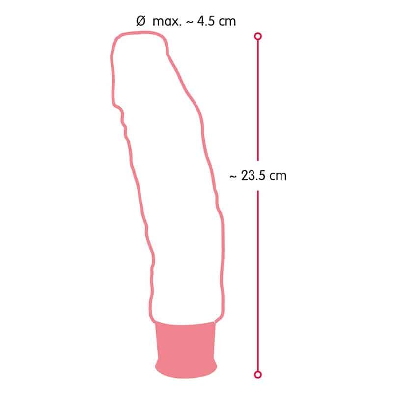 Nature Skin Big Vibe Lys Dildo Vibrator 23 cm