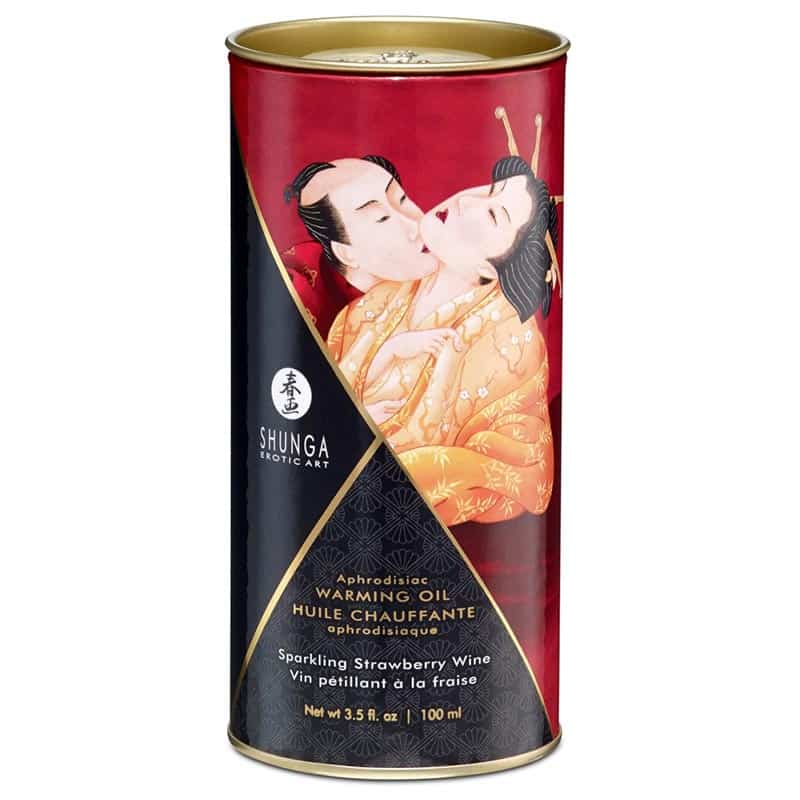 Shunga Aphrodisiac Warming Massageolie Jordbær
