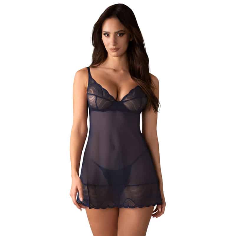 Obsessive Nightly Blue Chemise sæt