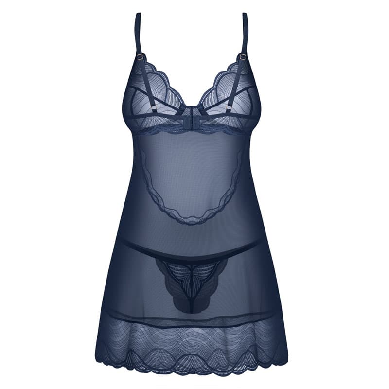 Obsessive Nightly Blue Chemise sæt